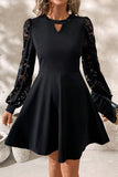 Lace Sleeve A-Line Casual Dress