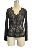 Elegant Lace Long-Sleeve Top