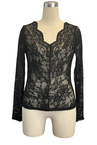 Elegant Lace Long-Sleeve Top