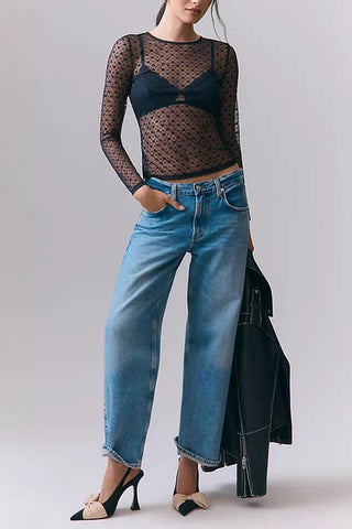 Sheer Long-Sleeve T-Shirt