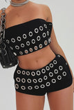 Eyelet Cut-Out Short Set