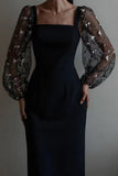 Elegant Square-Neck Casual Dress