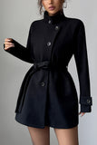 Belted Button-Up Coat