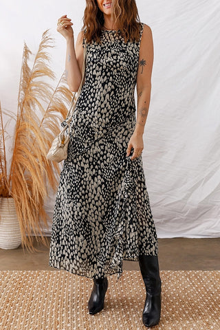 Printed Sleeveless Maxi Dress
