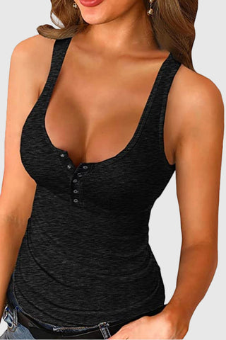 Button-Front Tank Top