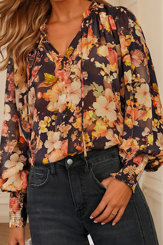 Floral V-Neck Blouse