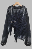 Distressed Cable Knit Sweater