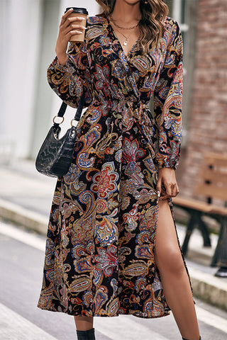 Paisley Print Casual Midi Dress