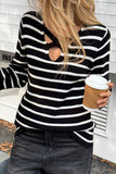Cut-Out Striped Sweater