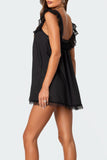 Lace Trim Sleeveless Casual Dress