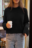 Casual Ribbed Knit Sweater
