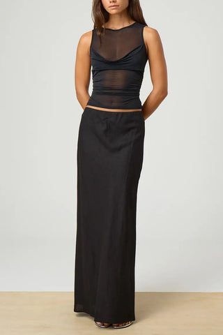 Draped Mesh Tank Top