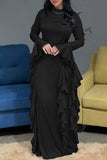 Elegant Flounce Sleeve Maxi Dress
