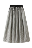 Drawstring Waist Striped Casual Skirt