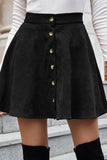 Button-Front A-Line Mini Skirt