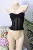 Strapless Mesh Bustier Top