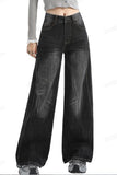 High-Waist Wide-Leg Denim Jeans