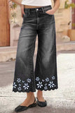 Floral Wide-Leg Jeans
