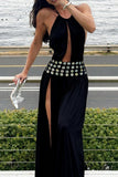 Halter Neck Evening Maxi Dress