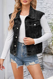 Button-Front Denim Vest