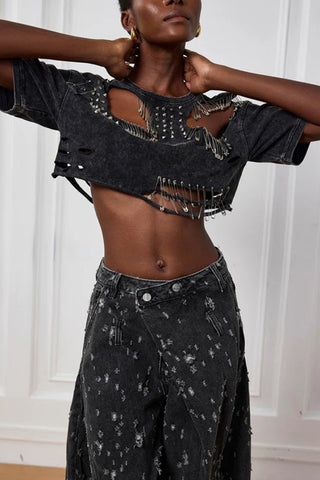 Edgy Cutout Crop Top