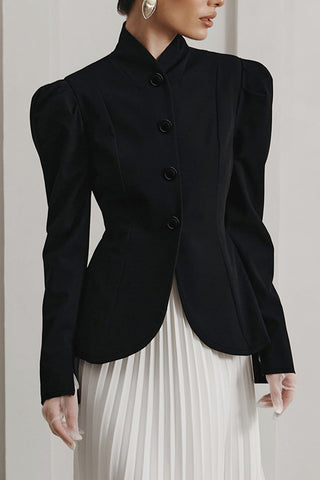 Elegant Puff-Shoulder Blazer