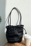 Gathered Tote Bag with Long Handles