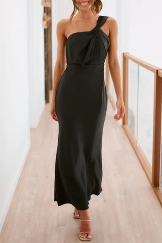 One-Shoulder Casual Maxi Dress