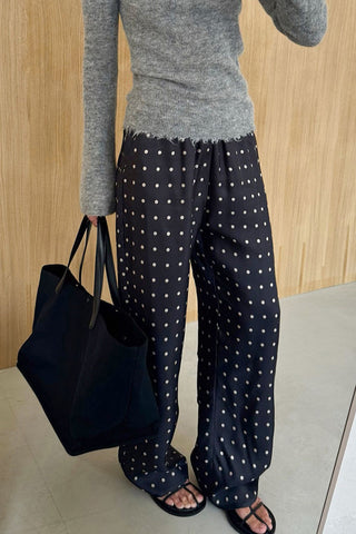 Polka Dot Casual Wide-Leg Pants