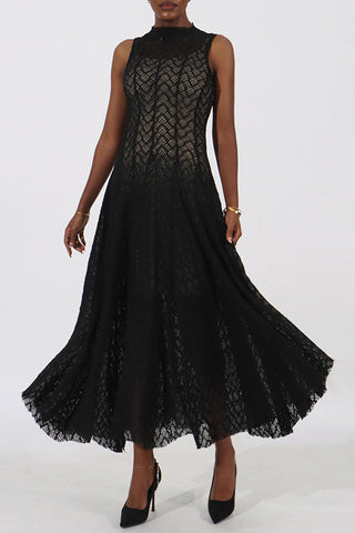 Sleeveless Lace Maxi Dress