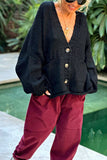 Relaxed Button-Front Cardigan