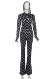 Polka Dot Hooded Pants Set