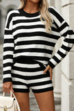 Striped Cozy Shorts Set