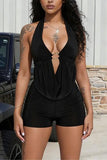 Draped Halter Romper