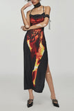 Graffiti Print Maxi Dress