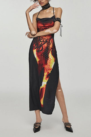 Graffiti Print Maxi Dress