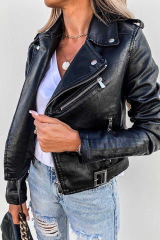 Classic Biker Faux Leather Jacket