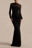 Elegant Long Sleeve Evening Dress