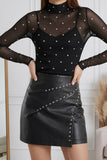 Studded Wrap Mini Skirt