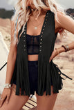 Studded Fringe Vest