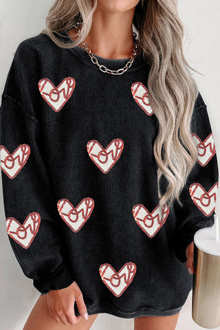 Heart Graphic Patched Sweatshirt