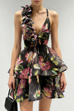 Floral Ruffle Tiered Mini Dress
