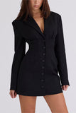 Structured Button-Front Blazer