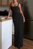 Elegant Evening Gown with Square Neckline