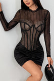 Sheer Long Sleeve Night Out Dress