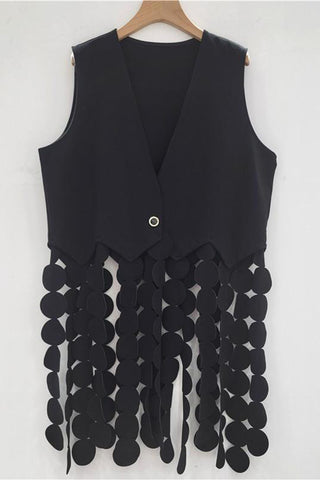 Statement Fringe Circle Vest