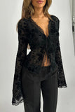 Floral Lace Sheer Blouse