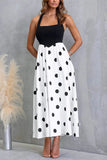 Halter Polka Dot Midi Dress