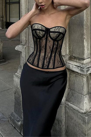 Elegant Lace Bustier Tank
