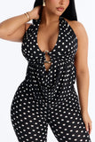 Polka Dot Halter Pants Set
